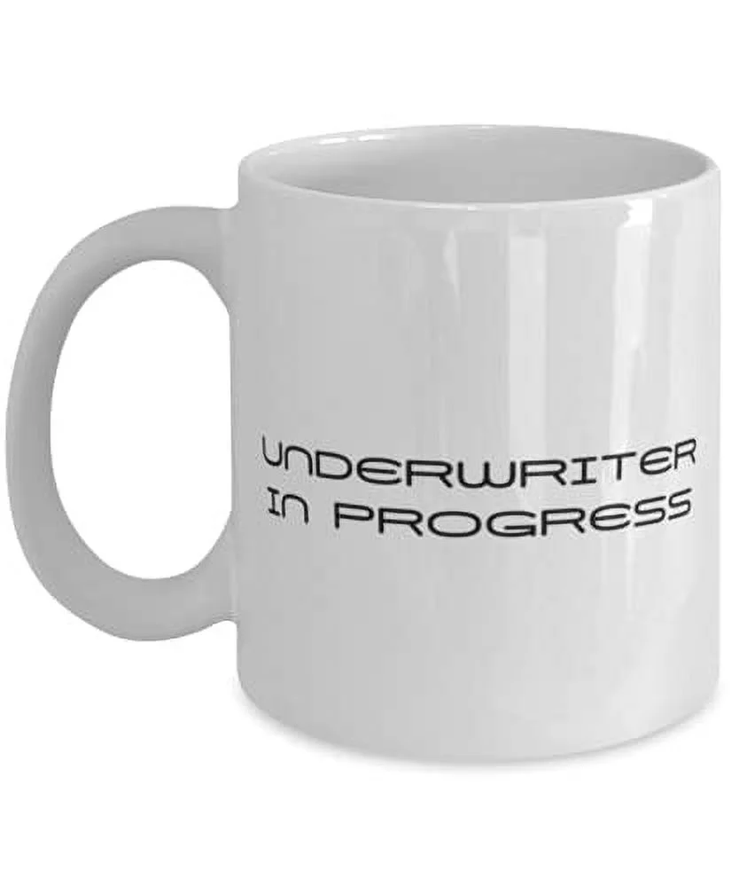 Matte Underwriter in Progress 11oz Mug, Underwriter Present From Team Leader, Sarcastic Cup F Colleagues