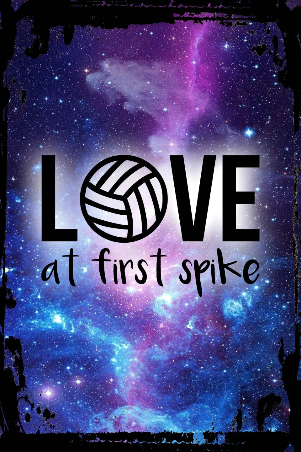 Stainless Steel Galaxy Inspirational Wall Art Love at first spike volleyball silhouette funny sports game Metal Wall Art Decor Funny Gift