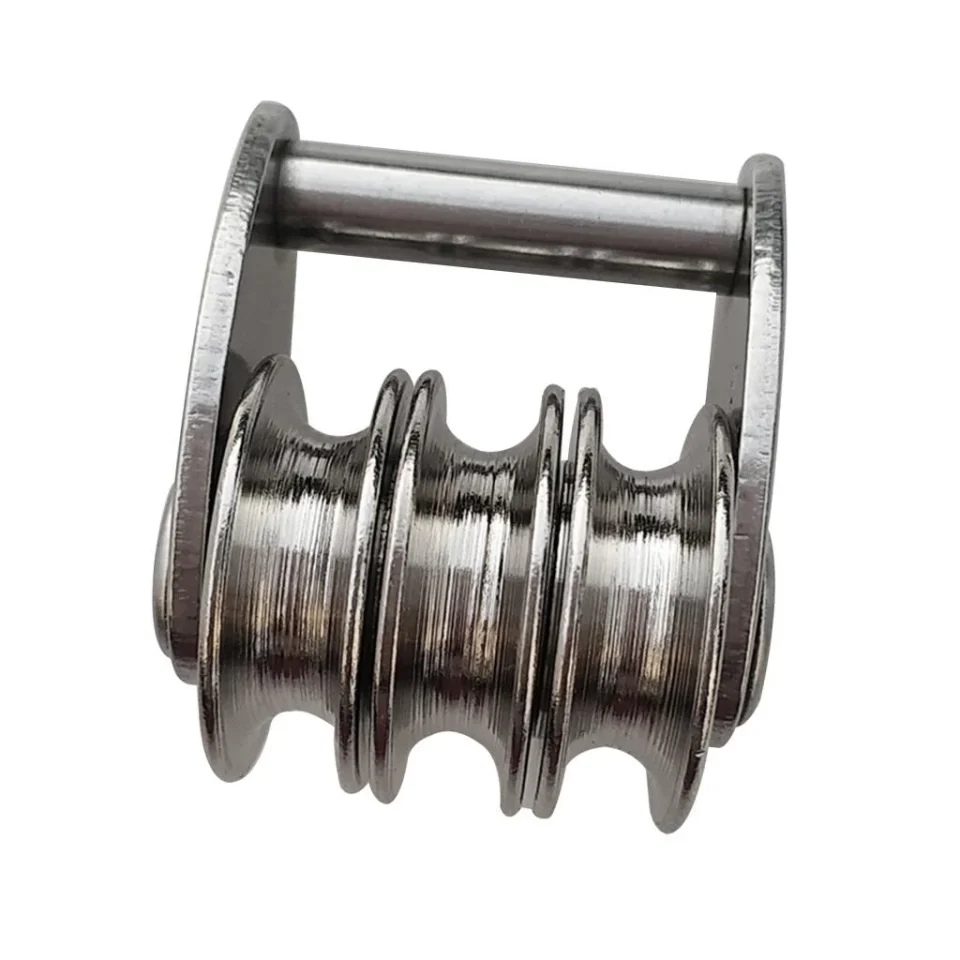 Matte Thickened Windsurfing Sail Tack Triple Pulley Roller Wheel Part Universal for 4mm-5mm Rope