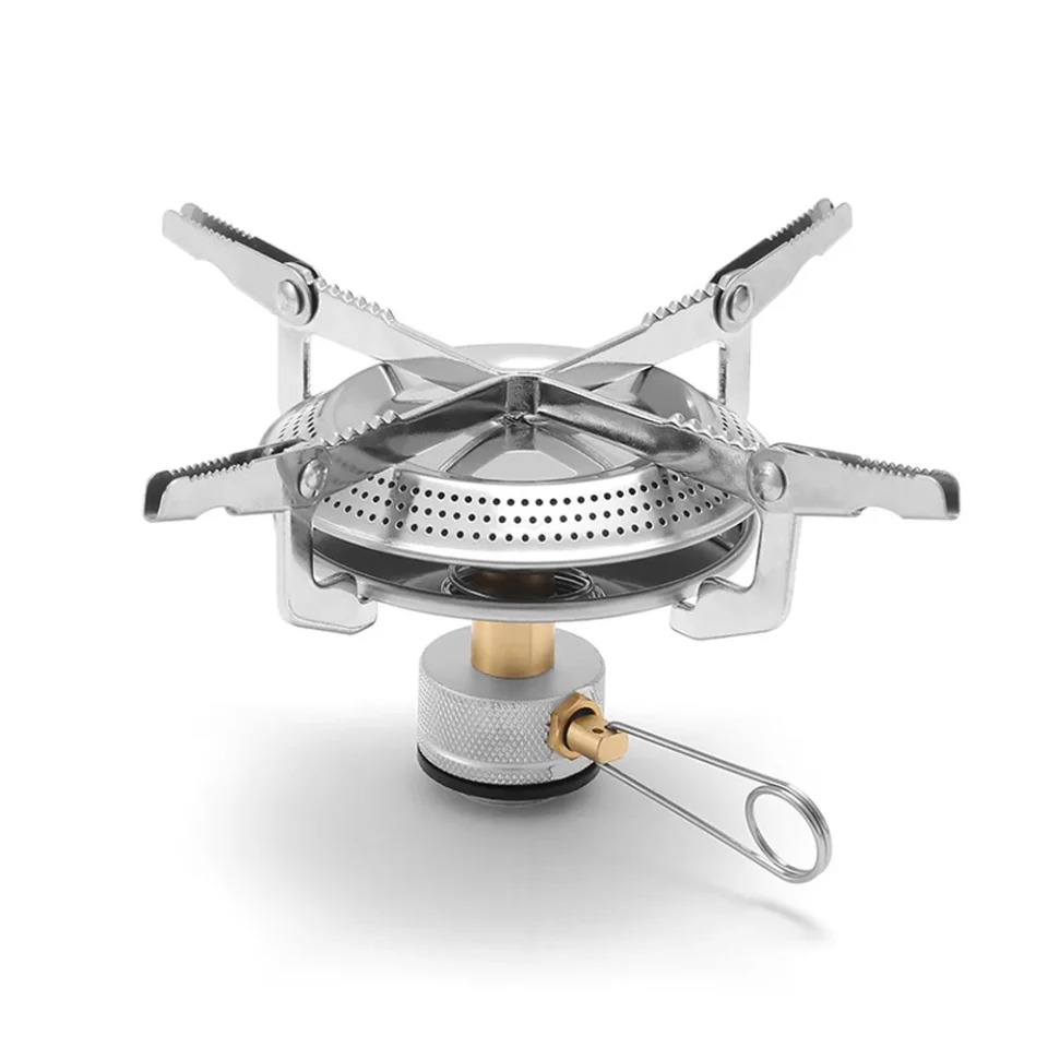 Eco-Friendly Camping Picnic Stoves Heads Potable Foldable Gasstove Heads Adjustable Firepower Furnace Heads Cooking Accessory