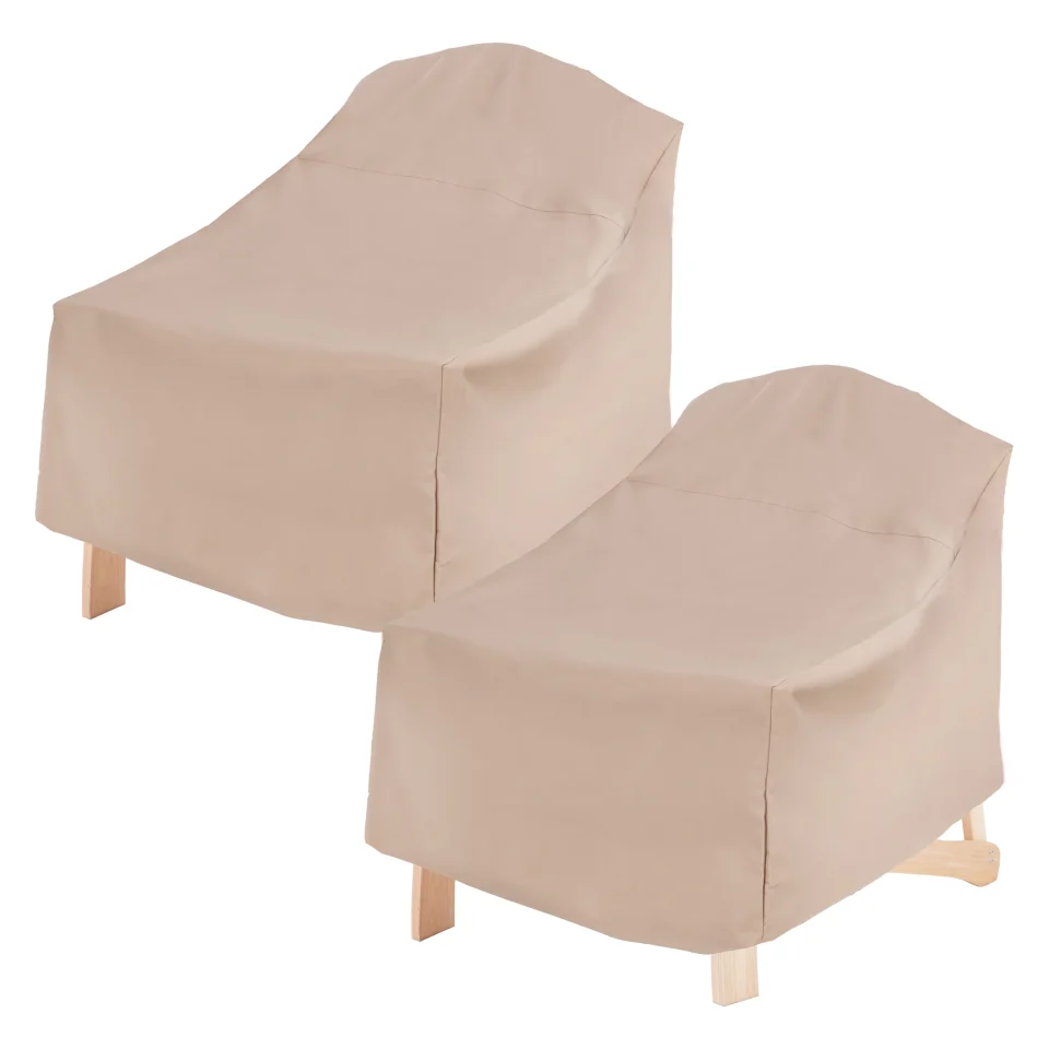 Essential Healthy Modern Leisure Chalet Patio Adirondack Chair Cover, 2-Pack, 31.5L X 33.5W X 36H, Beige