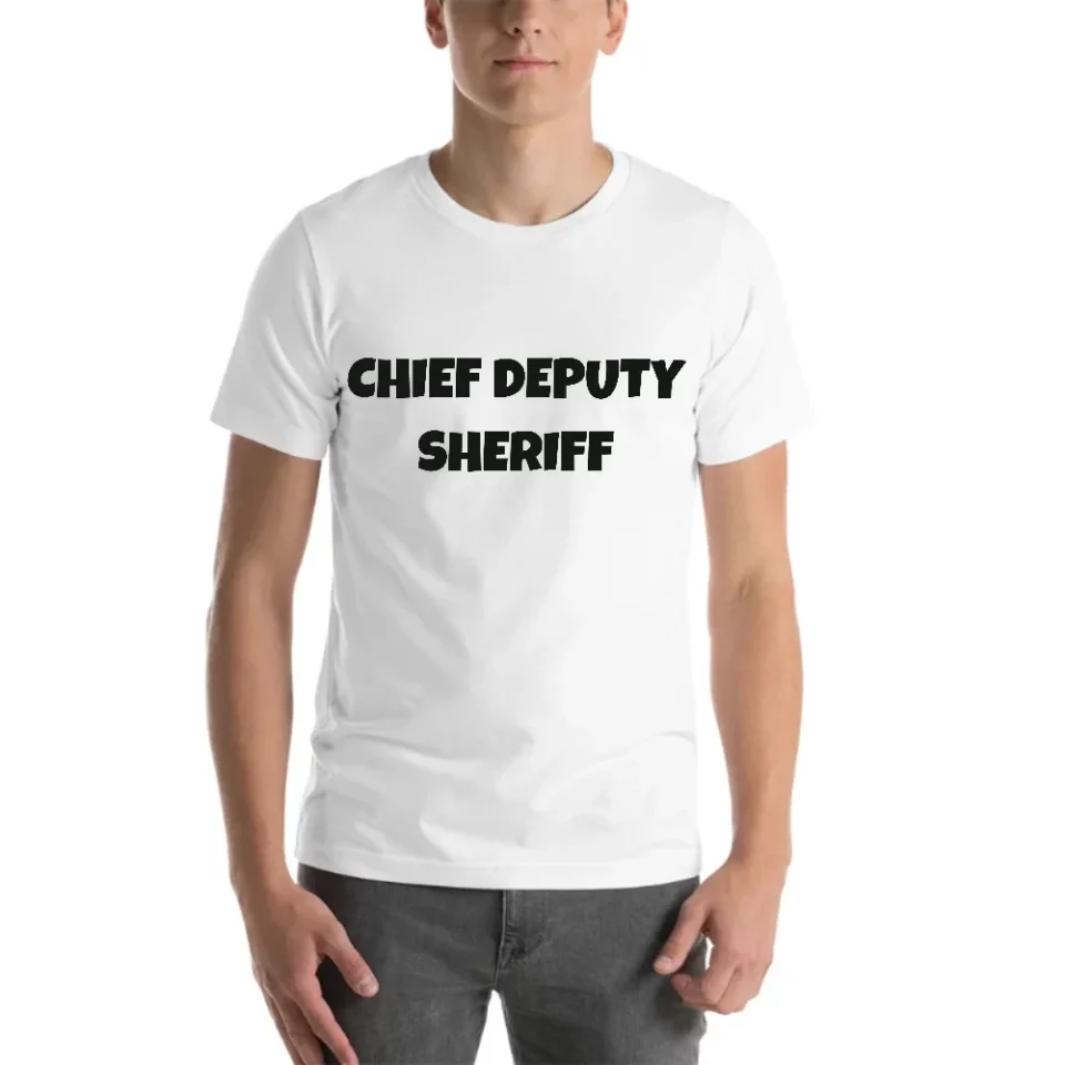 Clear Baking L Chief Deputy Sheriff Fun Style Short Sleeve Cotton T-Shirt By Undefined Gifts