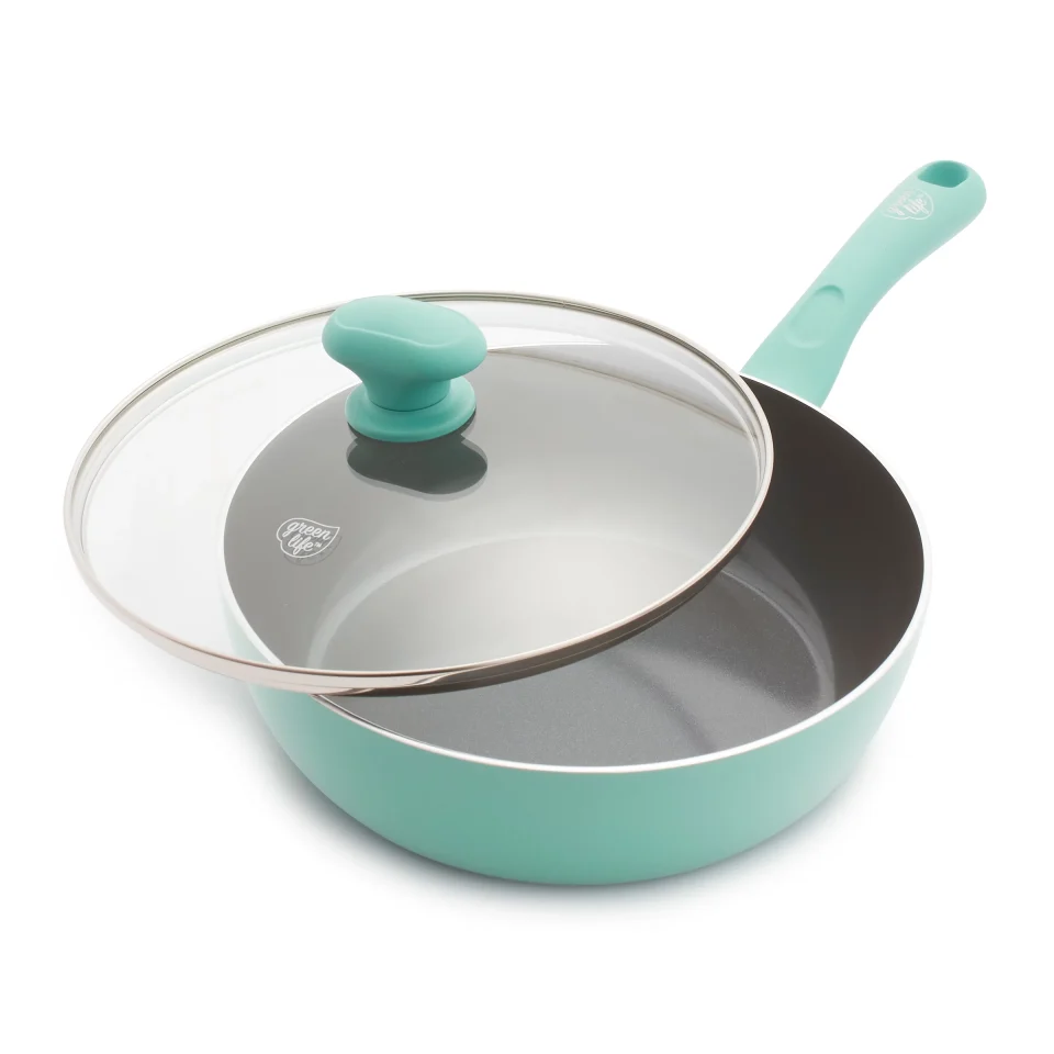 Storage Versatile GreenLife Savory 3Qt. Covered Chef's Pan, Turquoise