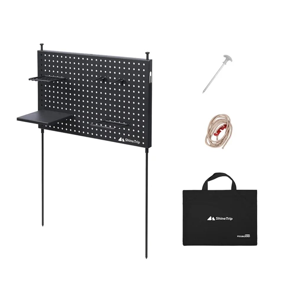 Safe Cleaning Portable Hole Board Shelf for Camping, Multifunctional Storage Rack for Cups and Bowls, BBQ and Picnic Display