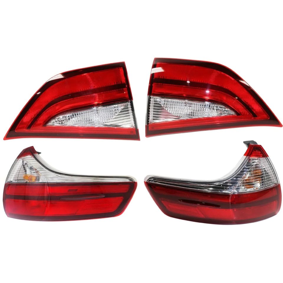 Portable Leak-Proof Tail Light Set For 2015-2019 Toyota Sienna LH RH Inner Outer Clear/Red/LED CAPA
