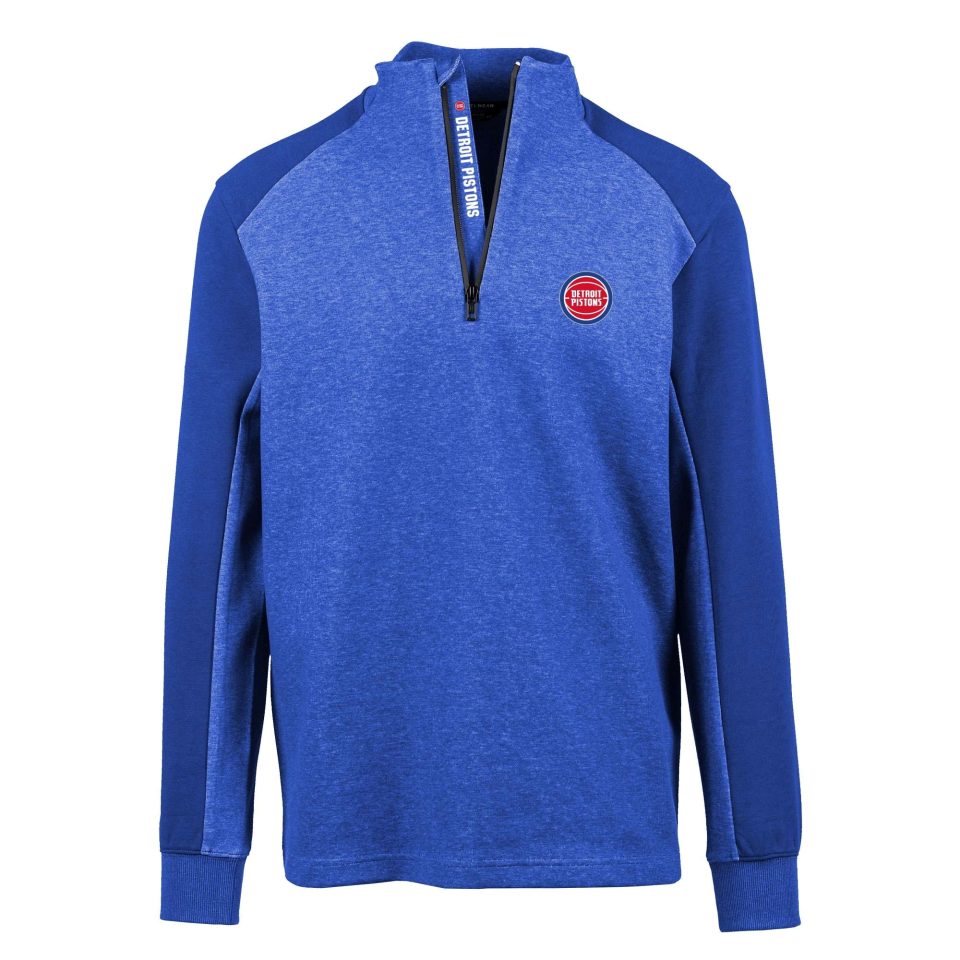 Value Best-Selling Men's Levelwear Blue Detroit Pistons Galaxy Insignia Core Quarter-Zip Pullover Top