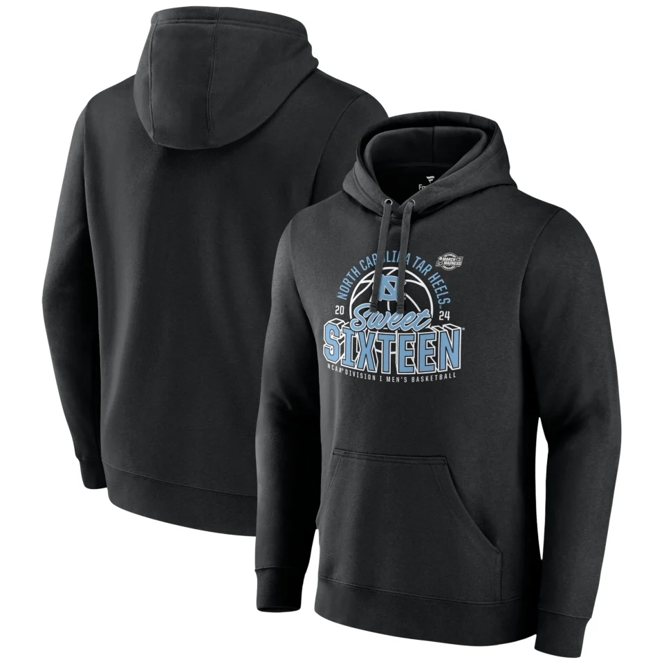 Matte Men's Fanatics Branded Black North Carolina Tar Heels 2024 NCAA Men's Basketball Tournament March Madness Sweet Sixteen