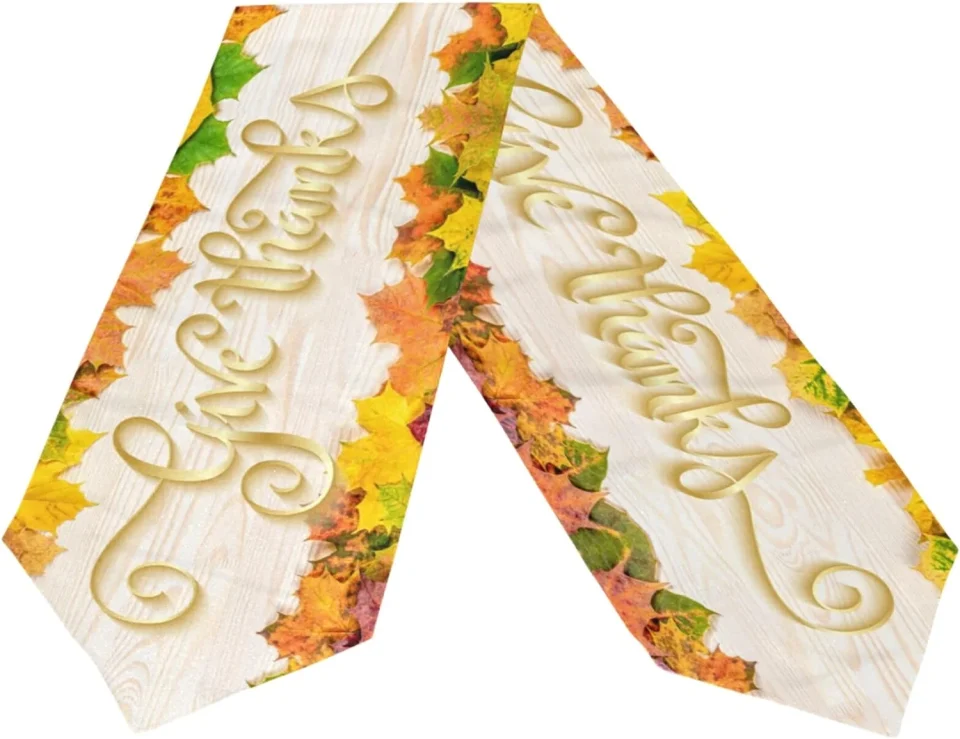Storage Leak-Proof Dreamtimes Double Sided Thanksgiving Maple Long Polyester Table Runner 13 x 70 Inches Fall Leaves Table Cloth Cover Placemats for Kitchen Dinning Living Holiday Wedding Party Decor