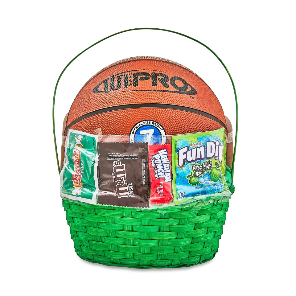 Frosted Portable Rubber Basketball Easter Basket with Candy,Wondertreats