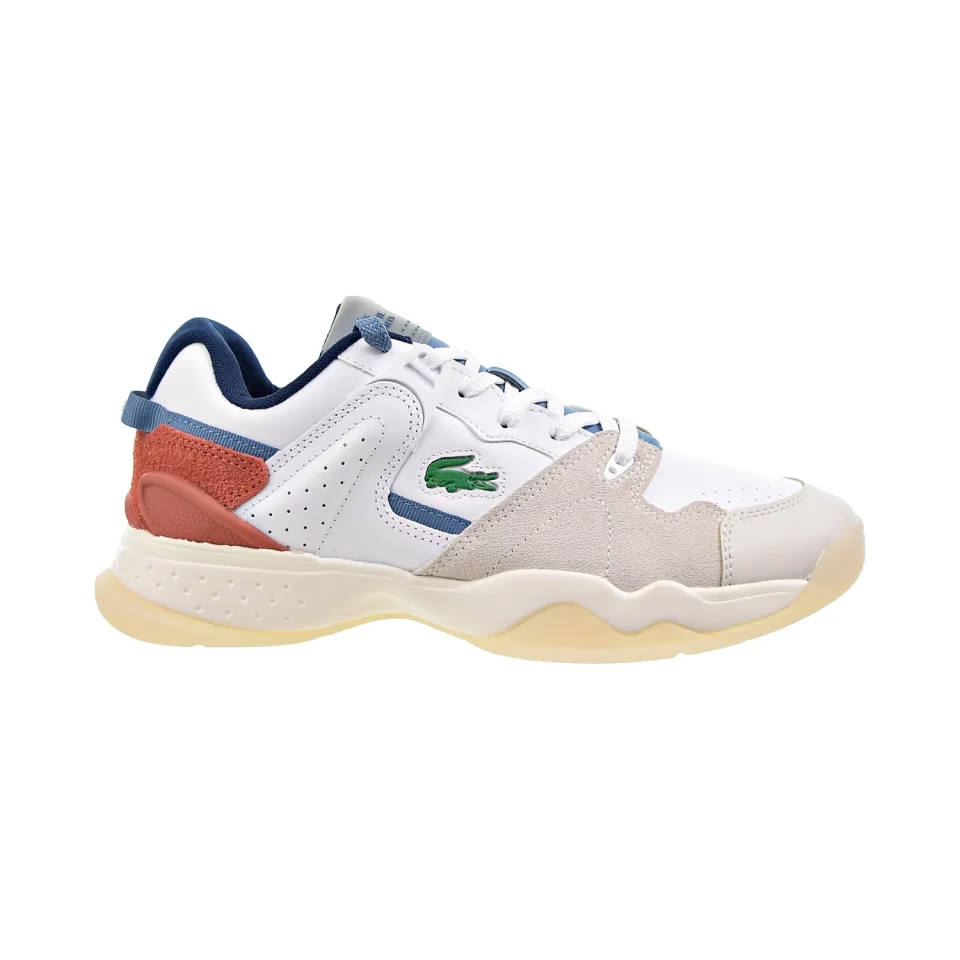 Non-Toxic Glossy Lacoste T-Point 0121 3 SMA Men's Shoes White-Blue 7-42sma0041-080