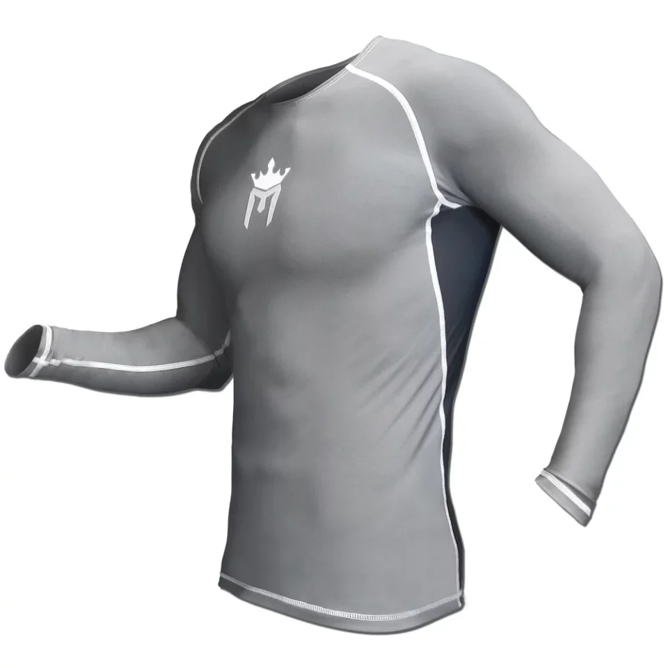 Frosted Meister Rush Long-Sleeve Rash Guard - Charcoal/Black - Large