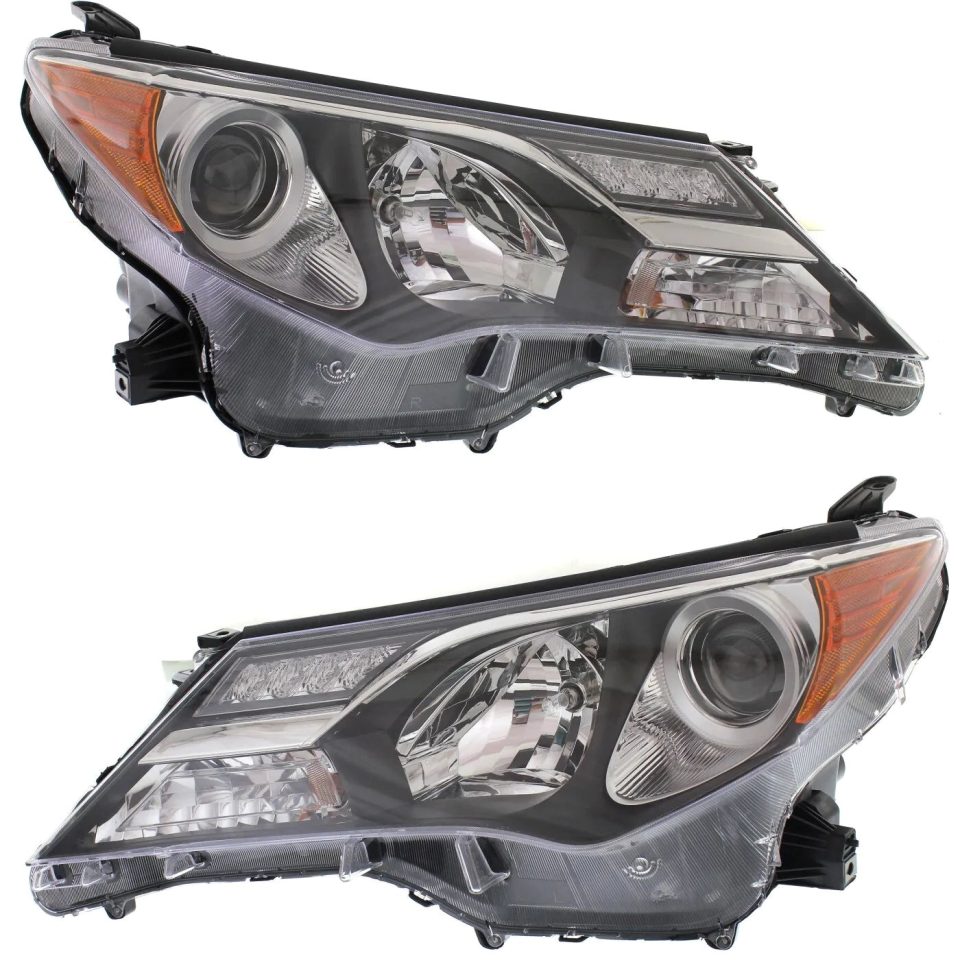 Outdoor Headlight Set For 2013 2014 2015 Toyota RAV4 Left and Right With Bulb 2Pc