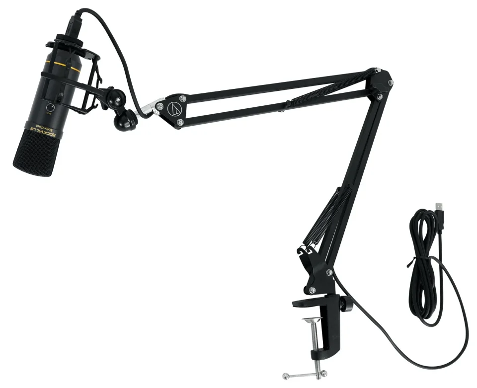 Select Lightweight Rockville Solo-Cast Pro USB Microphone Computer Zoom Mic+Audio Technica Boom Arm