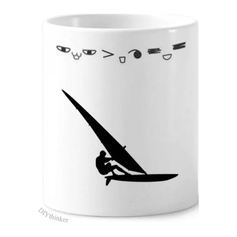 Natural Thickened Sports Surfing Sailboat Player Toothbrush Mug Cup Cartoon Lovely Pen Holder