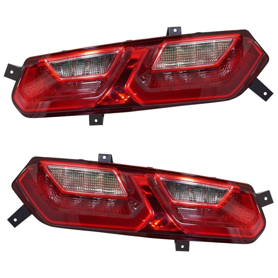 Cleaning Tail Light Set For 2014-2019 Chevrolet Corvette Left and Right Clear/Red LED