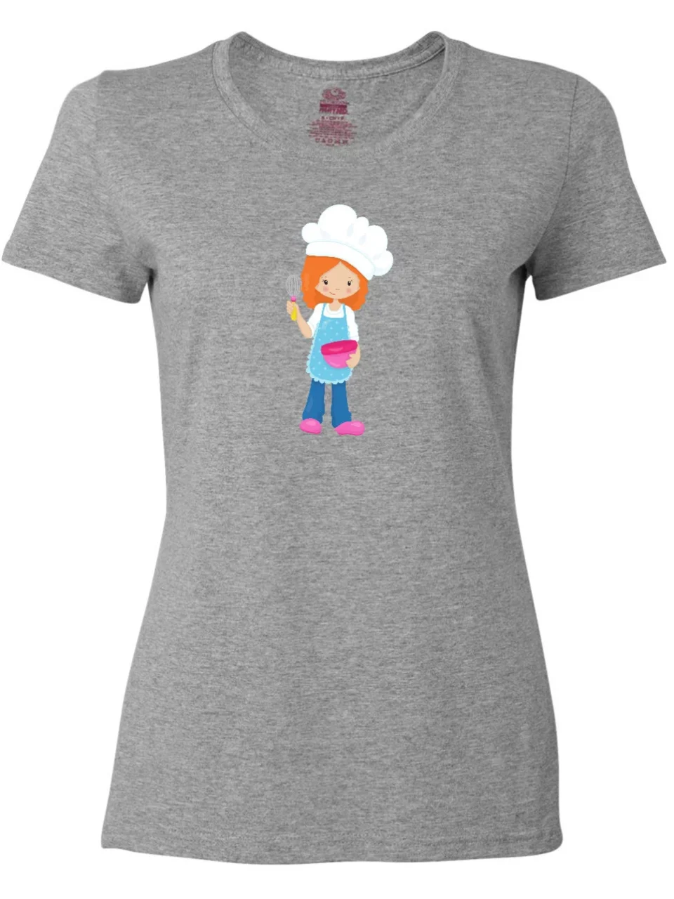 Ultimate Inktastic Baking Girl, Girl With Chef's Hat, Orange Hair Women's T-Shirt