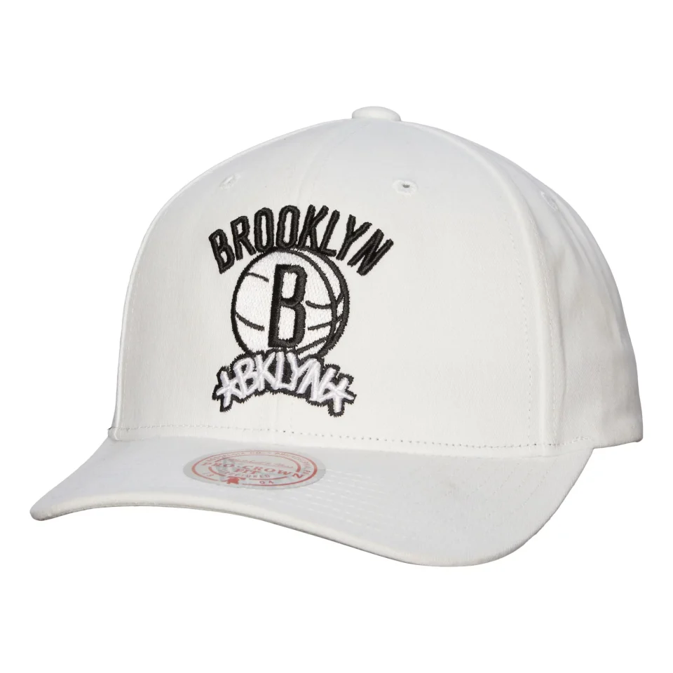 Wooden Kitchen Men's Mitchell & Ness White Brooklyn Nets Hardwood Classics All In Retro Snapback Hat - OSFA