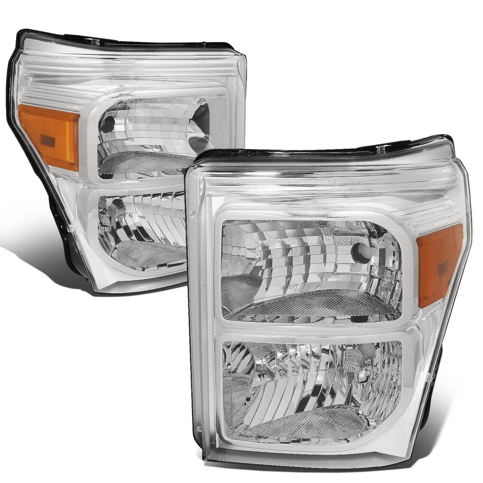 Space-Saving 2011-2016 d Super Duty Pair Chrome Housing Amber Corner Headlight/Lamp