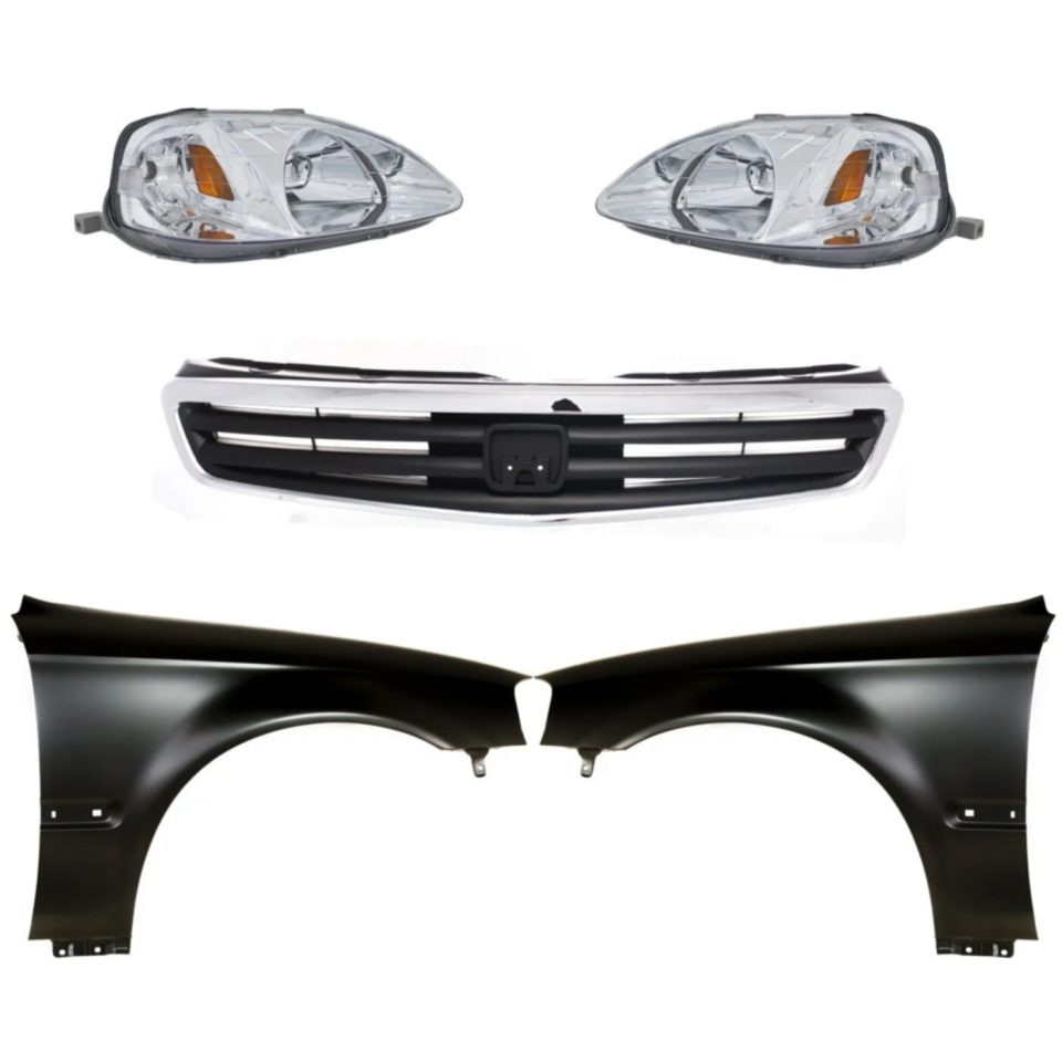 Core BPA-Free Headlight Driving Head light Headlamp Kit Driver & Passenger Side Sedan