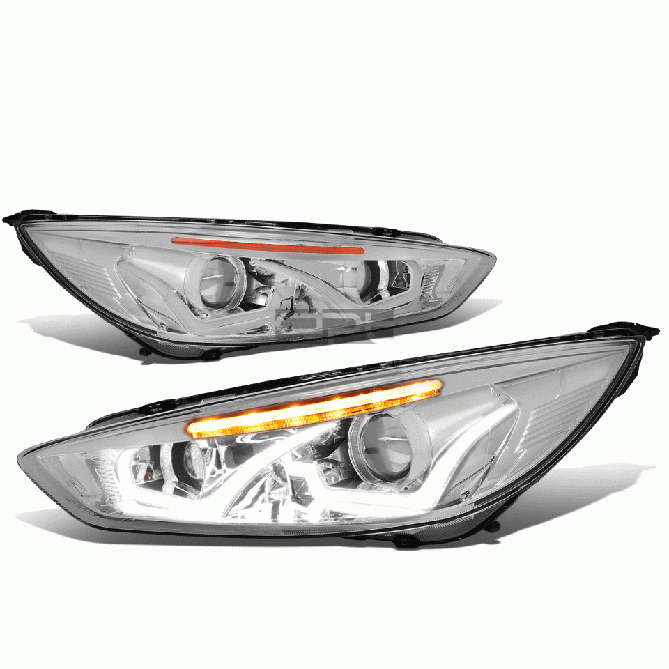 Baking Versatile LED Dual Halo 2015-2018 d Focus Chrome Amber Projector Headlight/Lamp