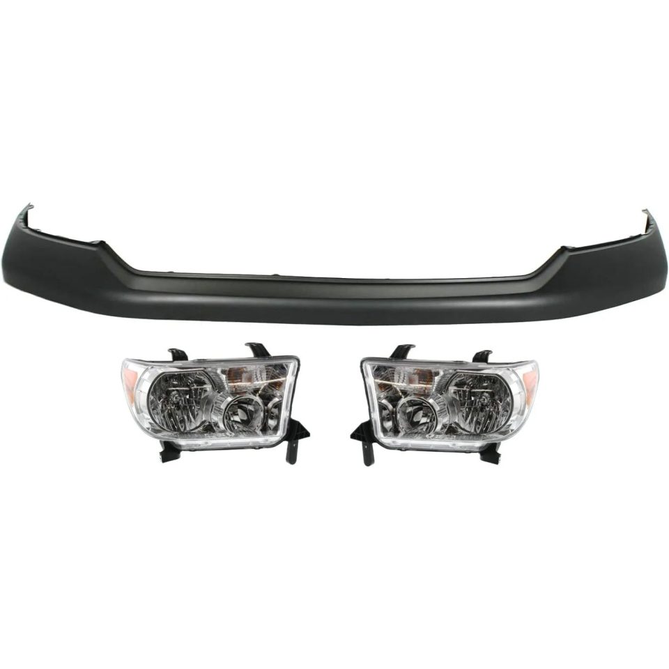 Glass Headlight Kit For 2007-2013 Toyota Tundra Driver and Passenger Side Halogen