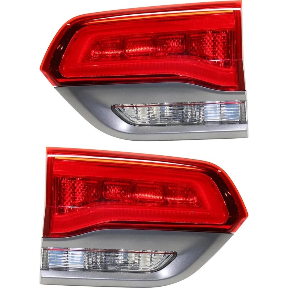 Polished Tail Light For 2014-2017 Jeep Grand Cherokee Set of 2 Left and Right Inner CAPA
