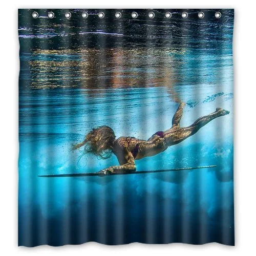 Best-Selling DEYOU Welcome! Sport Surfing Shower Curtain Polyester Fabric Bathroom Shower Curtain Size 66x72 inches