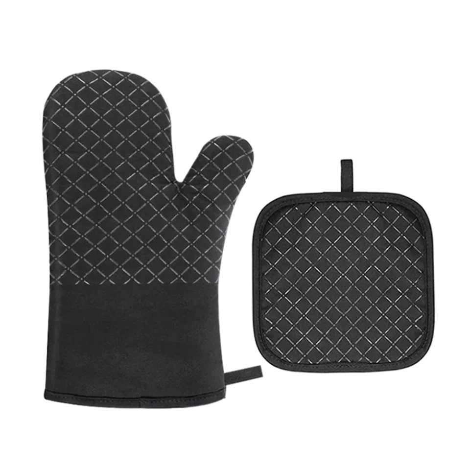 Ultimate Kitchen Dazzduo Potholders Gloves , Cooking Holders 4 4 4 QAHM Resistant Pot Grilling Baking Mitts BBQ Heat for Kitchen Mittens 4 pcs Oven and Pads Set BUZHI Hot 4 Leeofty