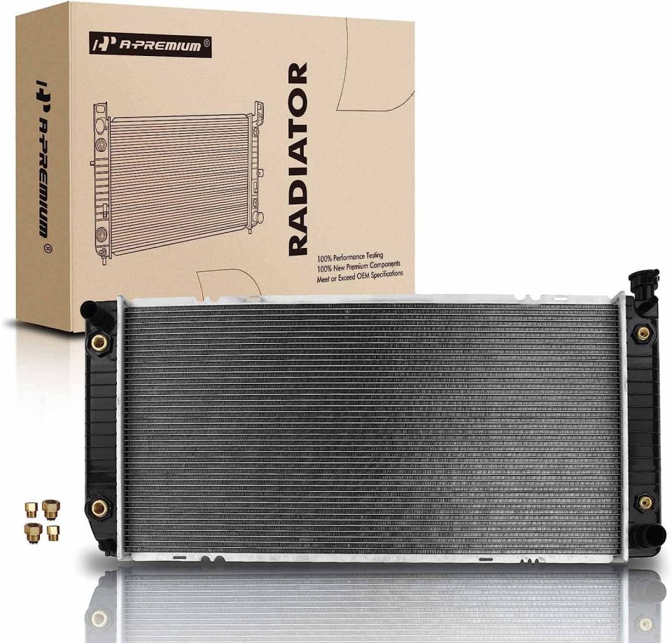 Ceramic Matte A-Premium Engine Coolant Radiator with Transmission Engine Oil Cooler Compatible with Chevrolet Tahoe, C1500 C2500 & GMC Yukon, K1500 & Cadillac Escalade, Automatic Trans, Replace# 8011522, 52458208