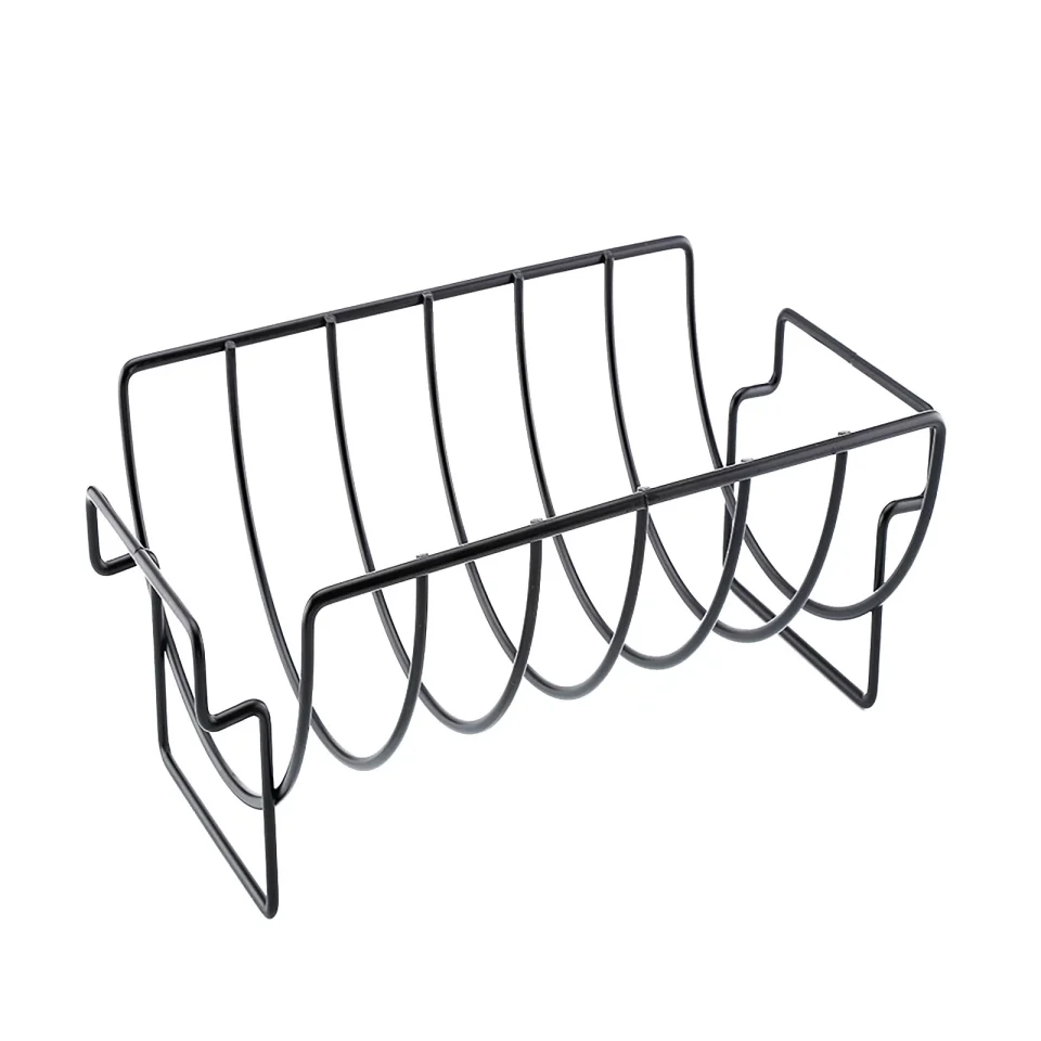 Clear Home Bbq Rib Rack For Gas Or Charcoal Grill Sturdy And Non Stick Can Be Used For Gas Grills Grilled Chicken Rack Holds Up To 5 Small Ribs Grilled Meats And Bbq Gifts