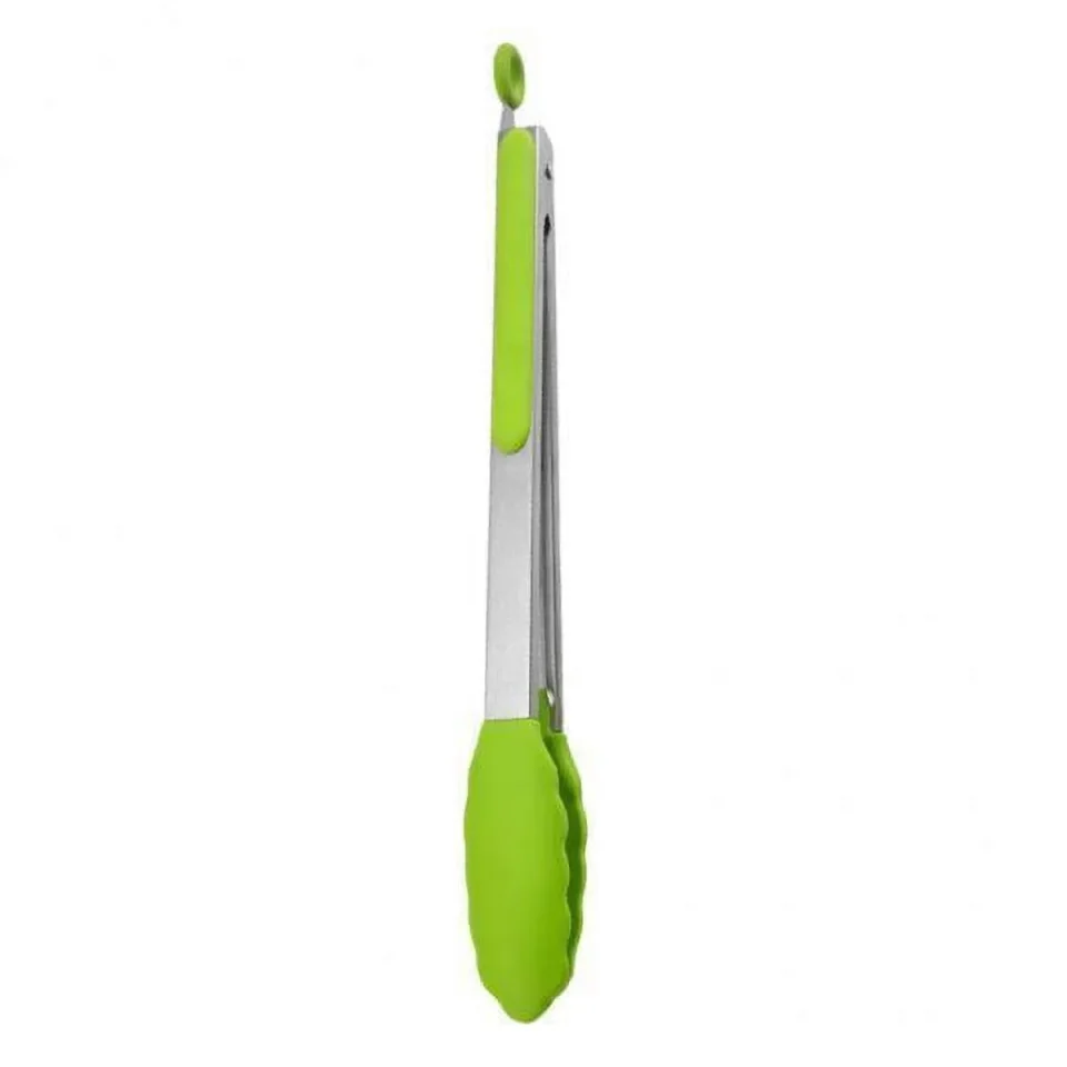 Kitchen kesoto Set of 3 Kitchen Tongs with Ergonomic Handles, Grill Accessories, 12 Inches, Blue Tone , 12 inch Green , 4 Pcs