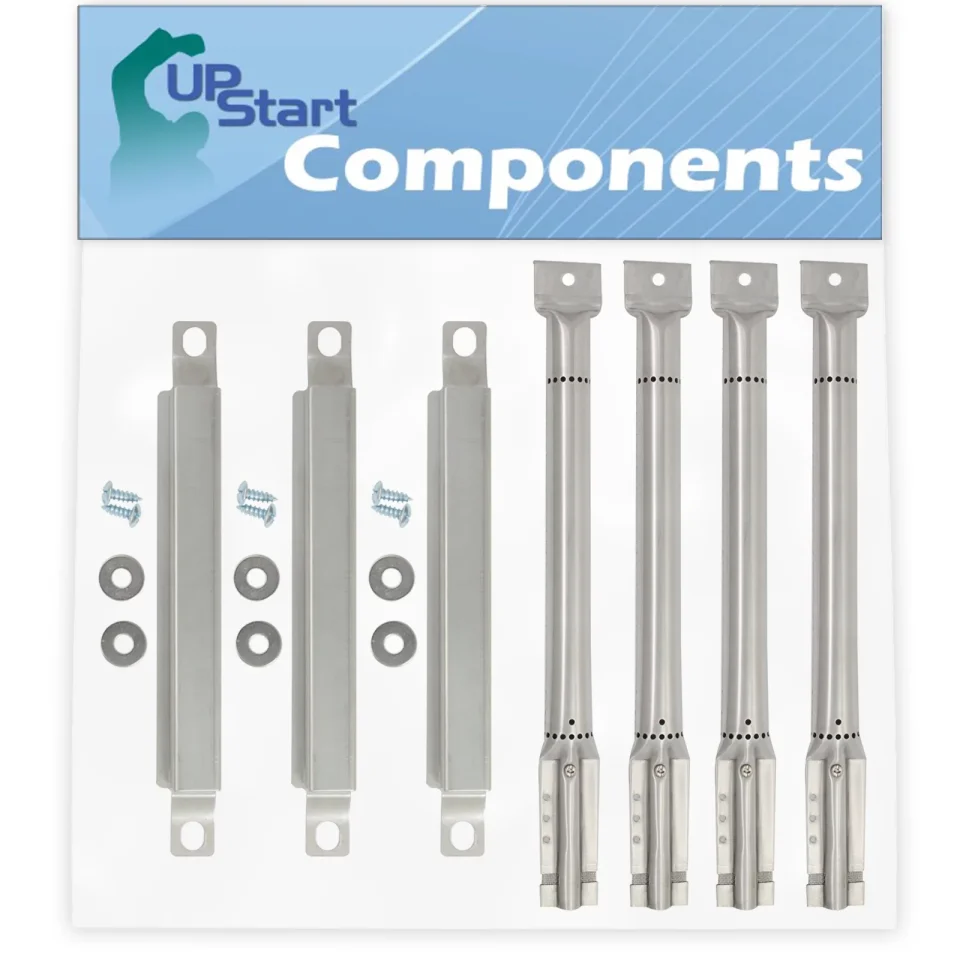 Cleaning Leak-Proof 3 BBQ Grill Burner Crossover Tube & 4 Tube Burner Replacement Parts for Master Chef G55103 - Compatible Barbeque Carry Over Channel Tube & Pipe Burners
