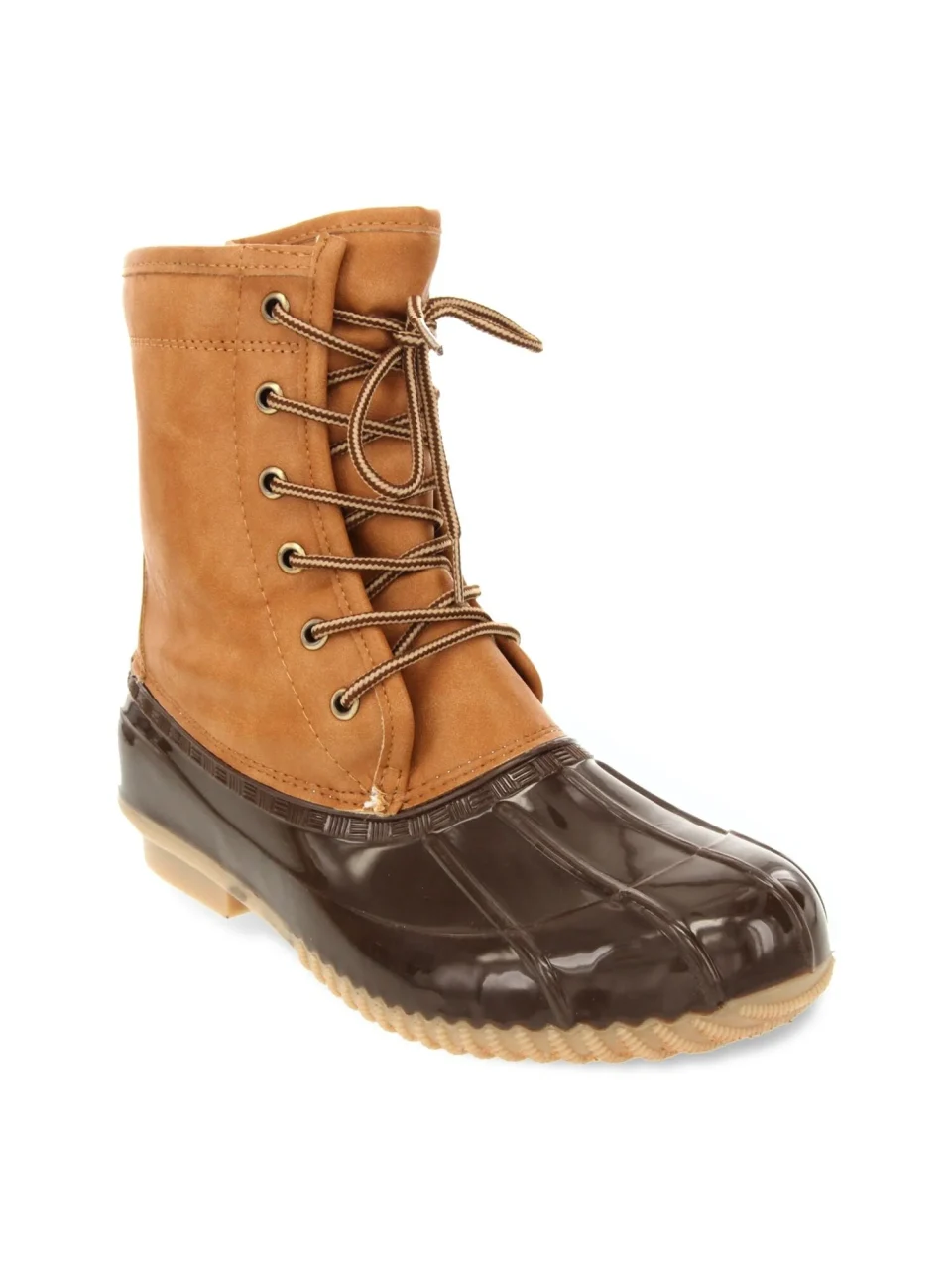 Premium SUGAR Womens Brown Padded Water Resistant Skylar Round Toe Lace-Up Duck Boots 9