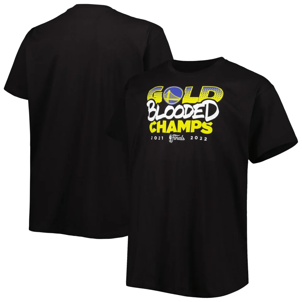 Dining Men's Fanatics Branded Black Golden State Warriors 2022 NBA Finals Champions Gold Blooded Big & Tall T-Shirt