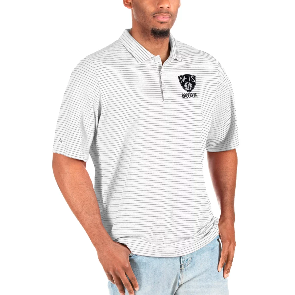 Safe Men's Antigua White Brooklyn Nets Big & Tall Esteem Polo
