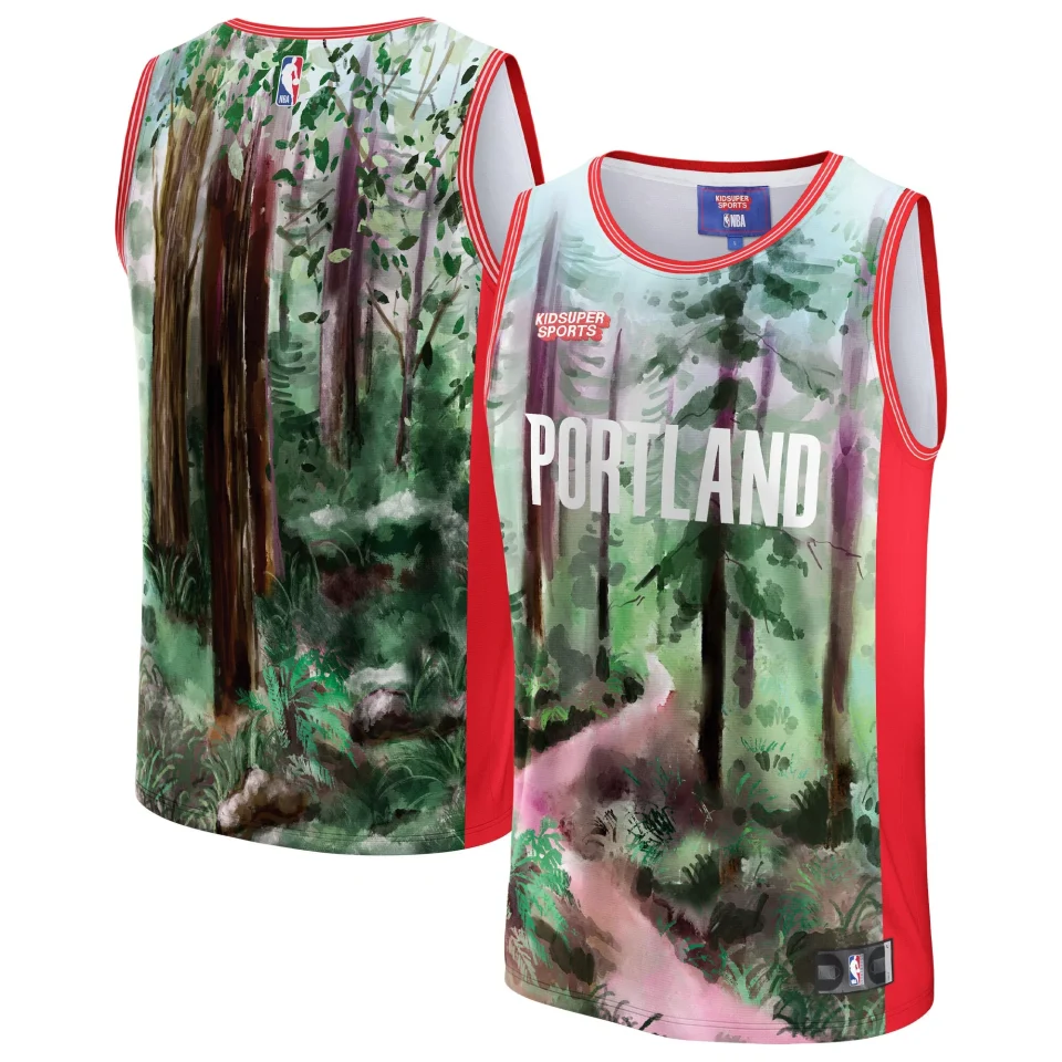 Healthy Unisex NBA & KidSuper Studios by Fanatics Green Portland Trail Blazers Hometown Jersey